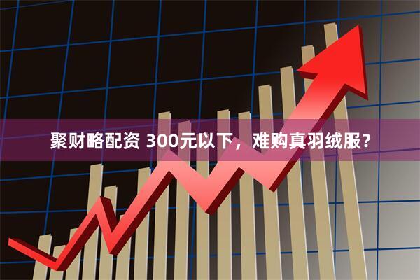 聚财略配资 300元以下，难购真羽绒服？